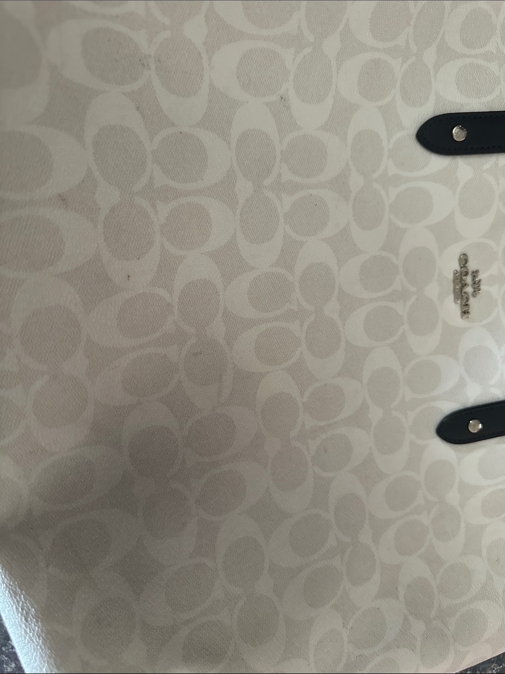 Coach Reversible Chalk/Navy Signature Canvas Tote Bag READ DETAILS - Picture 15 of 16